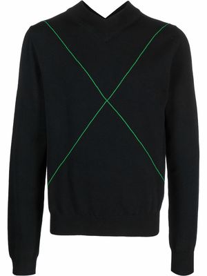 Bottega Veneta embroidered wool-blend jumper - Black