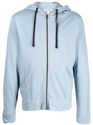 James Perse drawstring zipped hoodie - Blue