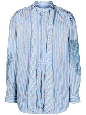 SONGZIO stripe detail long sleeve shirt - Blue