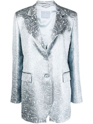 Ermanno Scervino embroidered single-breasted blazer - Blue