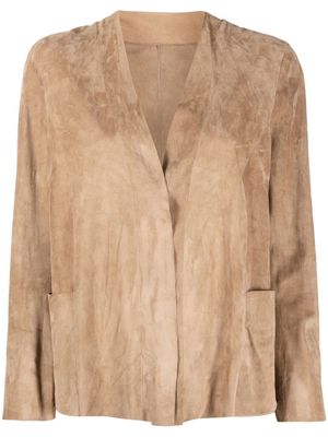 Salvatore Santoro open-front suede jacket - Neutrals