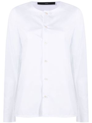 SAPIO collarless button-down shirt - White