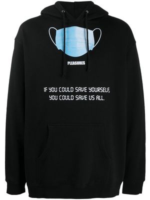 Pleasures graphic-print hoodie - Black