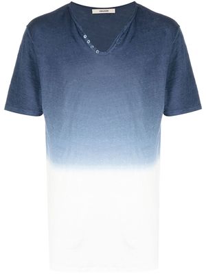 Zadig&Voltaire linen Monastir dip-dye T-shirt - Blue