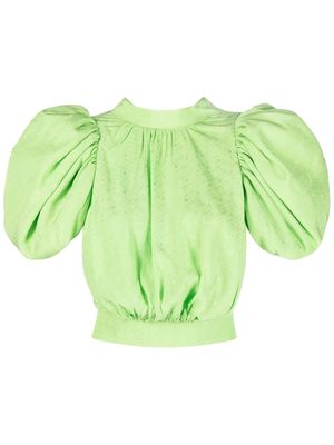 ROTATE Dawn puff-sleeve blouse - Green