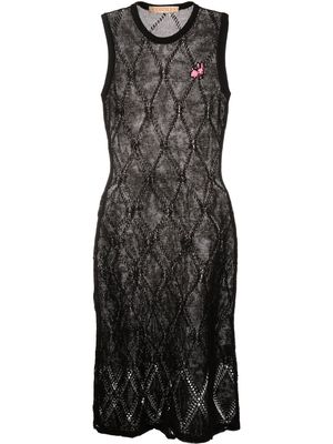 CORMIO Dalila argyle-knit midi dress - Black