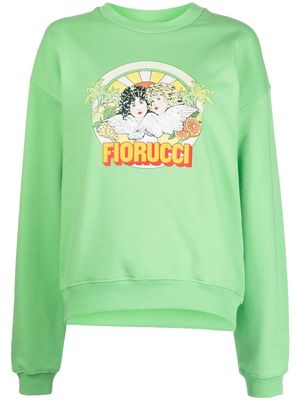 Fiorucci logo-print crew neck sweatshirt - Green