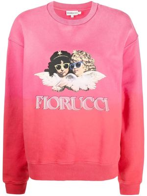 Fiorucci logo-print gradient sweatshirt - Pink