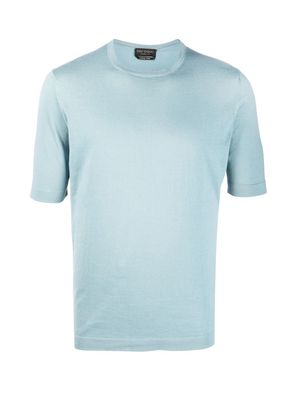 Dell'oglio fine-knit cotton T-shirt - Blue