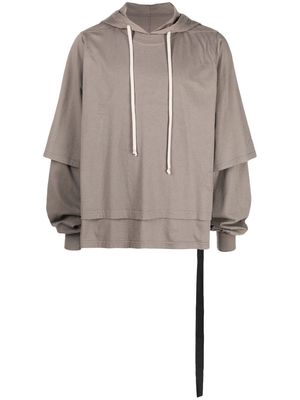 Rick Owens DRKSHDW layered-effect hoodie - Grey