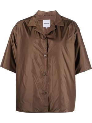 ASPESI short-sleeve satin shirt - Brown