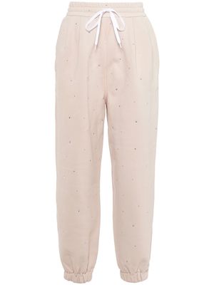 Miu Miu crystal-embellished track pants - Neutrals