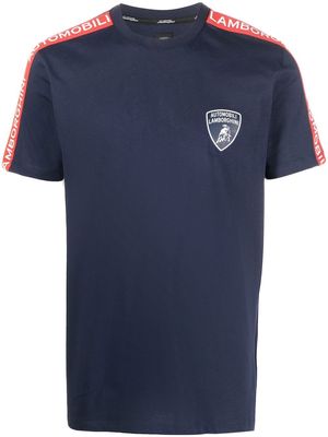 Automobili Lamborghini logo-stripe T-shirt - Blue