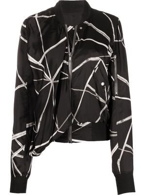 Rick Owens abstract-print bomber jacket - Black