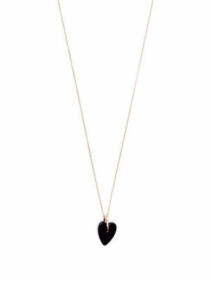 GINETTE NY 18kt yellow gold Angèle Mini Onyx Heart chain necklace