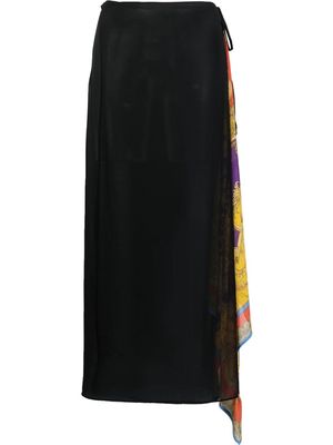 Versace Barocco panelled cover-up skirt - Black