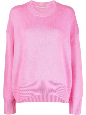 12 STOREEZ knitted crew-neck relaxed jumper - Pink