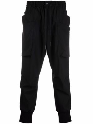 Y-3 multiple-pocket drawstring-waist track pants - Black