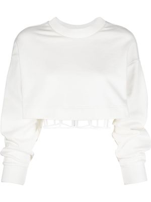 Alexander McQueen layered cropped sweatshirt - White