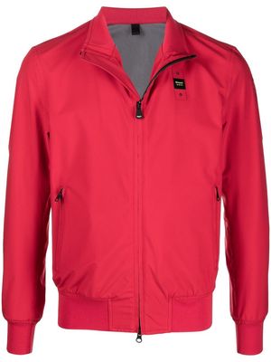 Blauer logo patch bomber jacket - Red