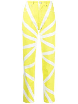 Fiorucci graphic-print straight-leg jeans - Yellow
