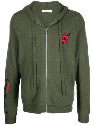 Zadig&Voltaire knitted zip-fastening hoodie - Green