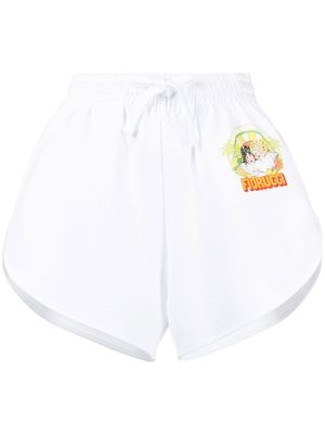 Fiorucci logo-print track shorts - White