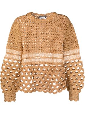 Alberta Ferretti chunky open-knit jumper - Neutrals