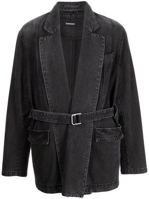 SONGZIO detachable-collar denim jacket - Black
