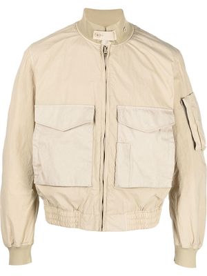 Ten C zip-up crinkled bomber jacket - Neutrals
