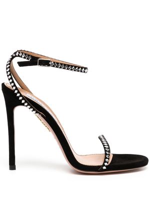 Aquazzura Olie 105mm crystal-embellished sandals - Black