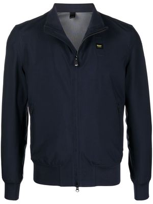Blauer logo patch bomber jacket - Blue