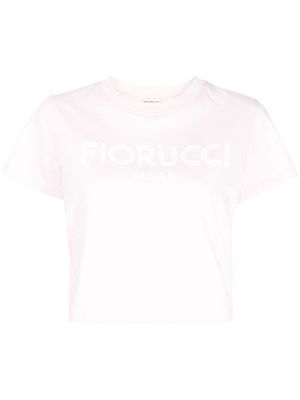 Fiorucci logo-print cropped T-shirt - Pink
