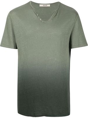 Zadig&Voltaire linen dip-dye T-shirt - Green