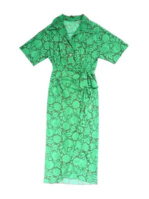 Anna Sui BIRD OF PARADISE SHIRT DRESS - Green