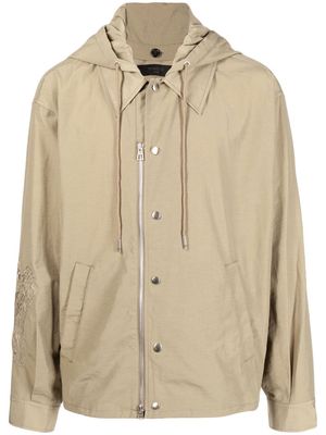 SONGZIO front button fastening hooded jacket - Brown