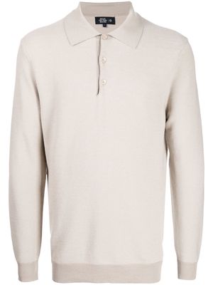 Man On The Boon. button-placket polo jumper - Neutrals