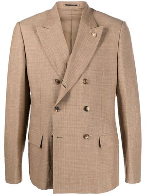 Lardini double-breasted fitted blazer - Neutrals