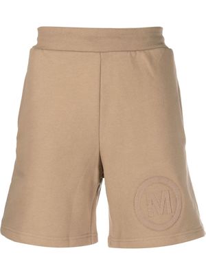 MARKET logo-embroidered cotton track shorts - Brown