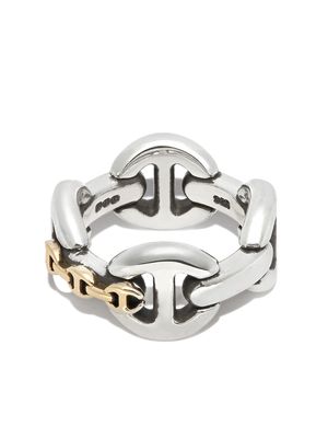HOORSENBUHS 18kt yellow and white gold chain-link ring - Silver