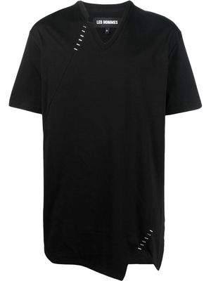 Les Hommes v-neck asymmetric T-shirt - Black
