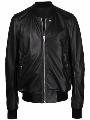 Rick Owens zipped leather jacket - Black