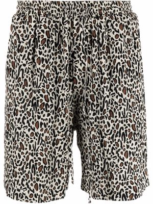 Nanushka leopard-print track shorts - Neutrals