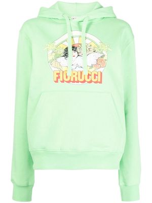 Fiorucci logo-print pullover hoodie - Green