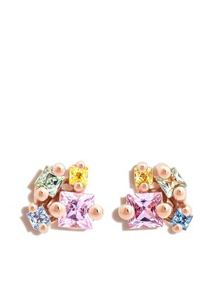Suzanne Kalan 18kt rose gold Cluster sapphire earrings - Pink
