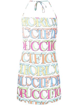 Fiorucci logo-print mini dress - White