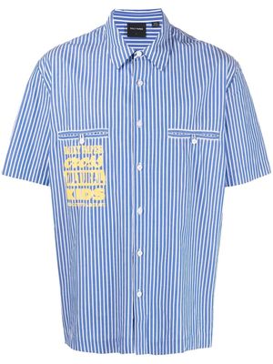 Daily Paper striped logo-print shirt - Blue