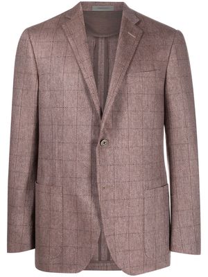 Corneliani silk check-print blazer - Pink