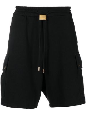 Buscemi logo-plaque cotton shorts - Black