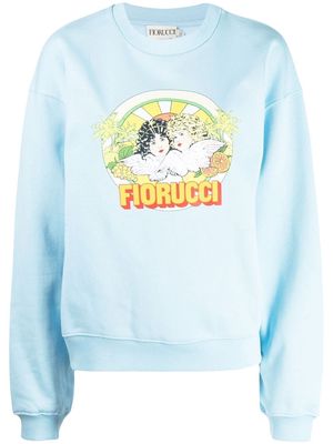 Fiorucci logo-print crew neck sweatshirt - Blue